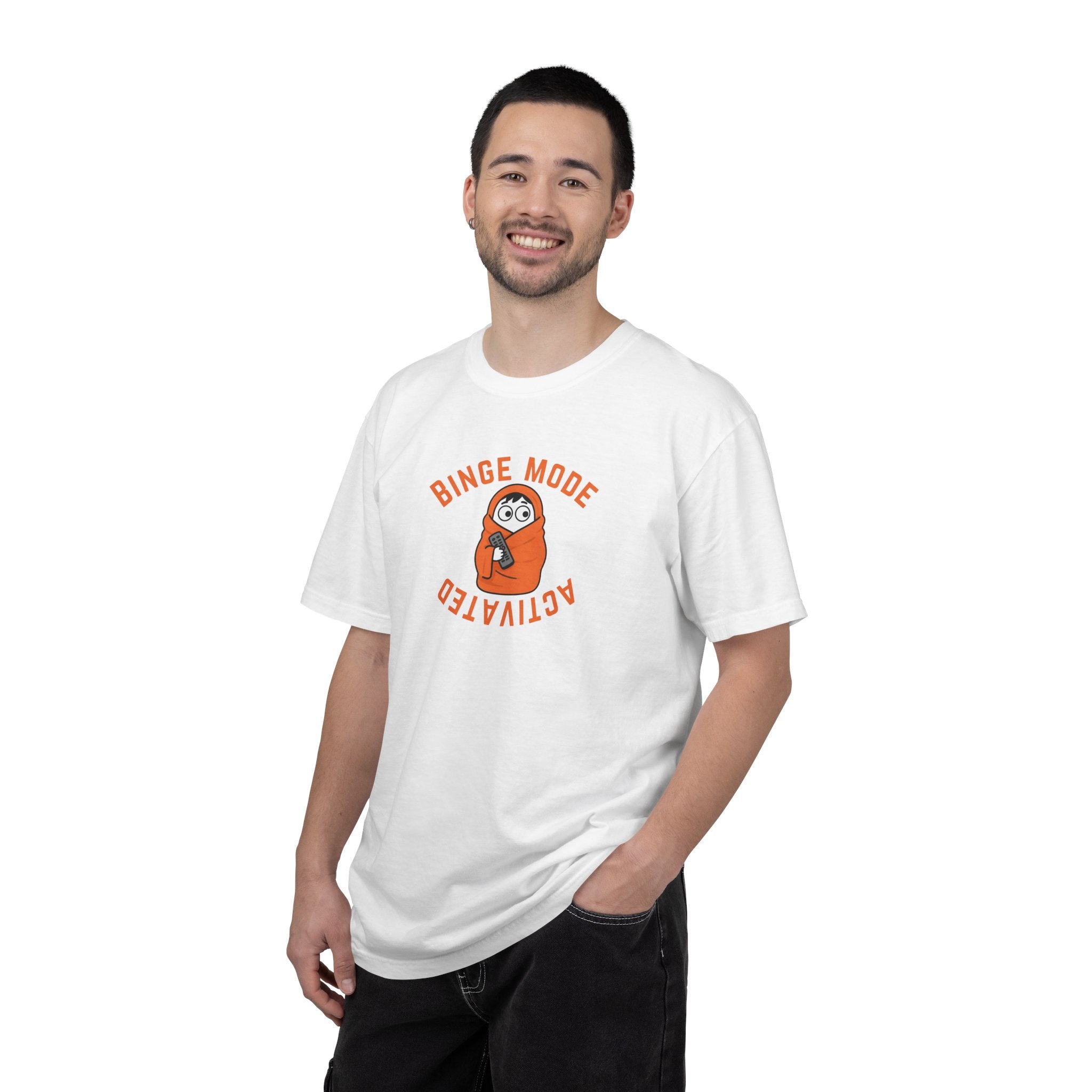 Binge Mode Activated Unisex T-Shirt — Cozy Blanket Sloth TV Watching Tee