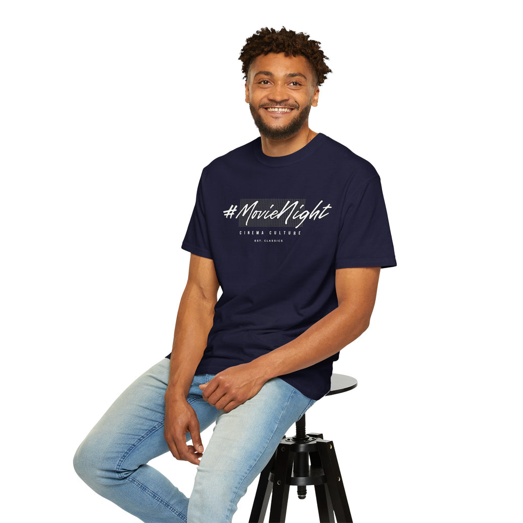 #MovieNight Unisex T-Shirt — Retro Script Movie Night Tee