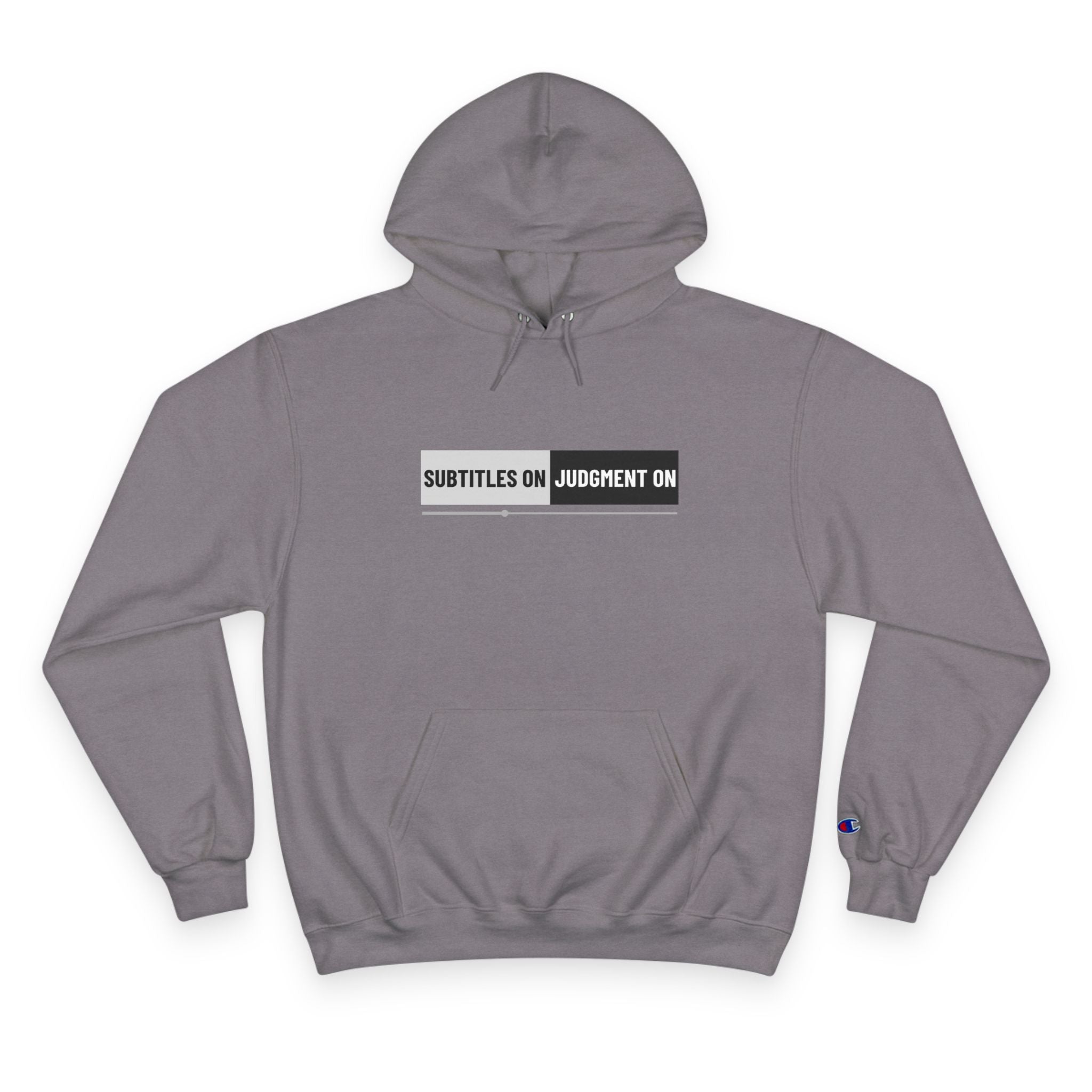 Unisex Hoodie — "Subtitles On, Judgment Off" Minimal Graphic Pullover