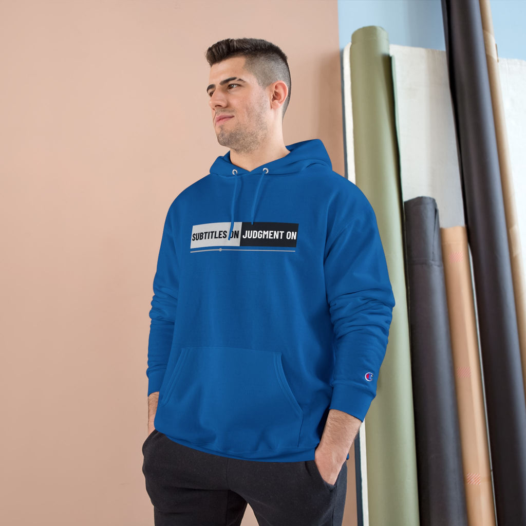 Unisex Hoodie — "Subtitles On, Judgment Off" Minimal Graphic Pullover