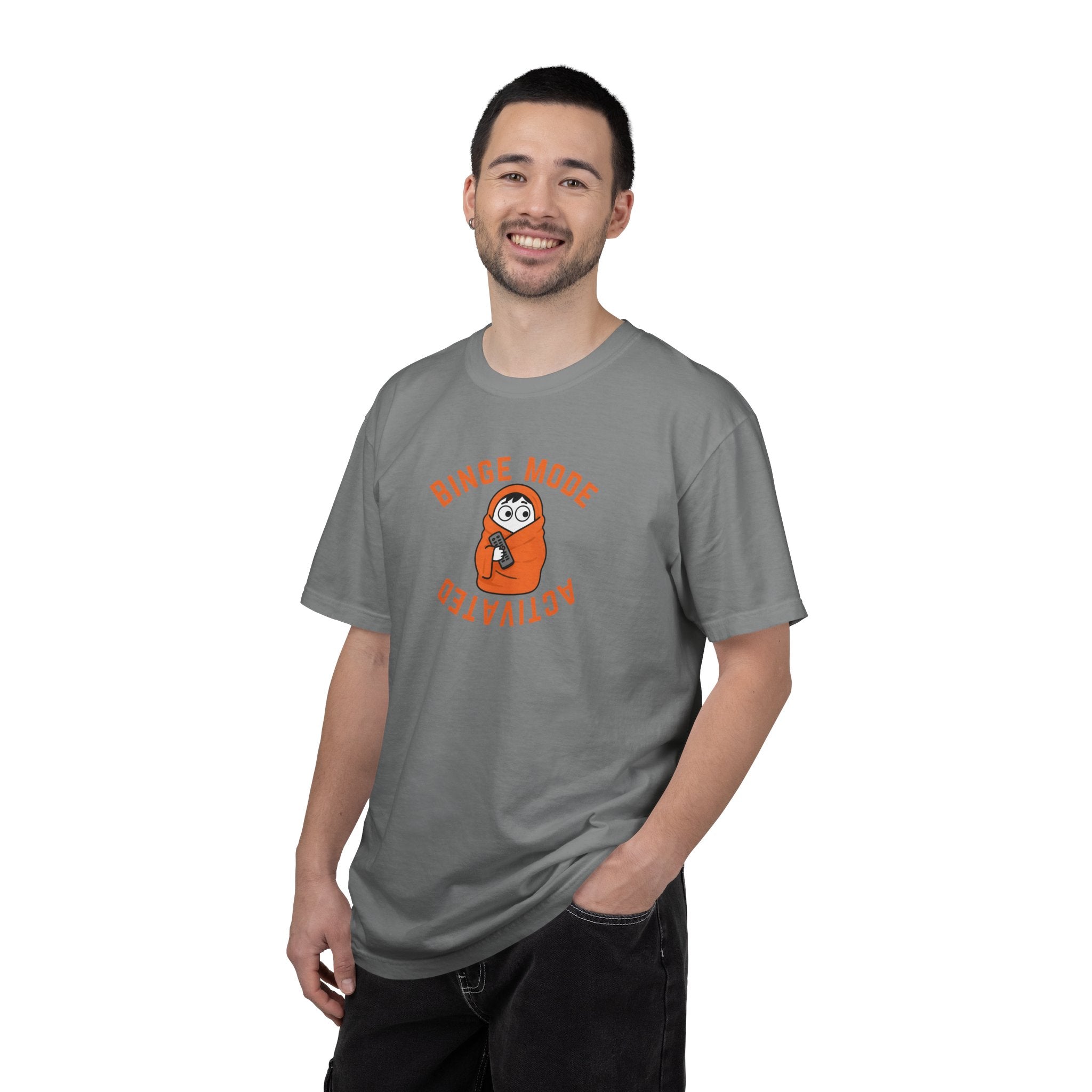 Binge Mode Activated Unisex T-Shirt — Cozy Blanket Sloth TV Watching Tee