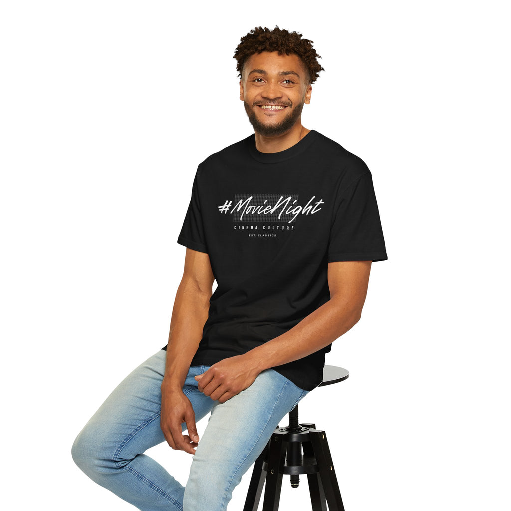 #MovieNight Unisex T-Shirt — Retro Script Movie Night Tee