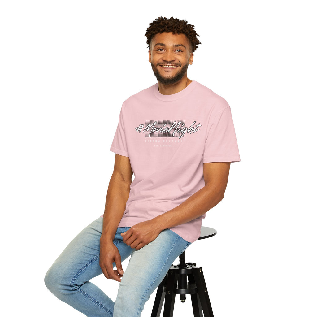 #MovieNight Unisex T-Shirt — Retro Script Movie Night Tee